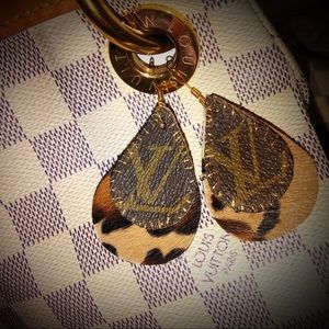MONOGRAM COWHIDE CHEETAH EARRINGS